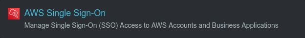 AWS SSO in the search bar